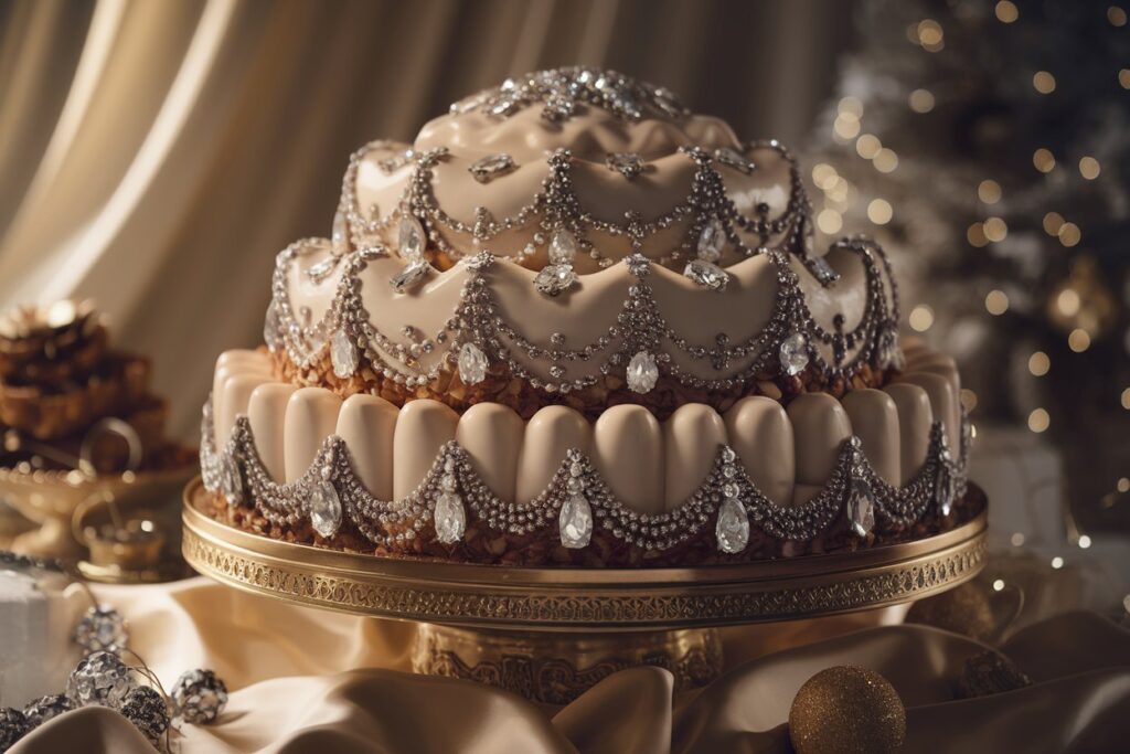 Explore the rarest cake in the world, the Diamond Fruitcake, adorned with 223 diamonds. Delve into the luxury, history, and artistry